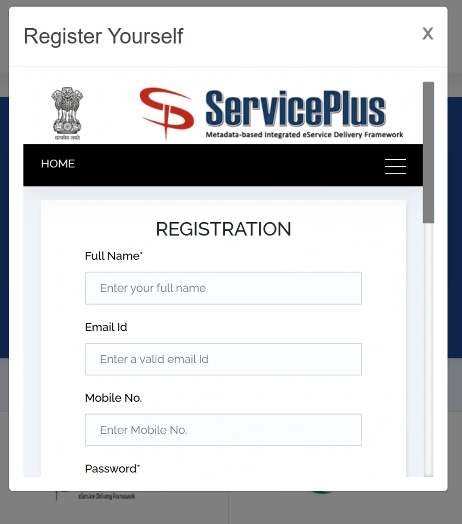 Registration process of Edistrict odisha